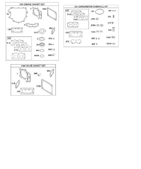 B&S - serijska številka  od 44  445577-6138-B1 G - komplet tesnil motor/ventil, oprema za pregled uplinjaca della Marca Stihl
