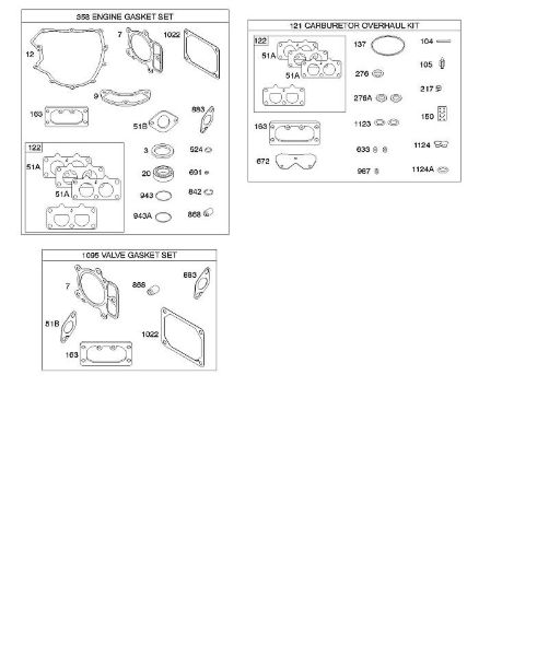 B&S - serijska številka  od 44  445577-6138-B1 G - komplet tesnil motor/ventil, oprema za pregled uplinjaca della Marca Stihl
