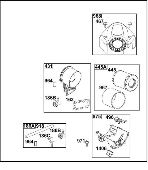 B&S - serijska številka  od 44  44T977-0054-G1 A - SKLOP ZRAcNEGA FILTRA della Marca Stihl