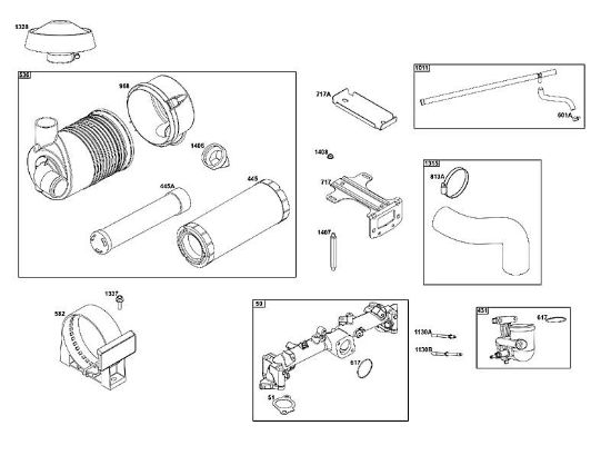 B&S - serijska številka  od 61  61G877-0014-J1 A - SKLOP ZRAcNEGA FILTRA della Marca Stihl