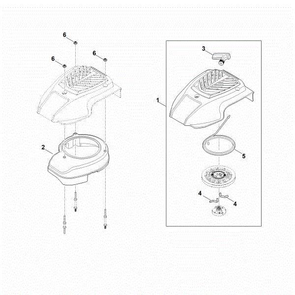 Slika K - Sistem za zagon, ohišje ventilatorja EVC 200.0 (EVC200-0001)