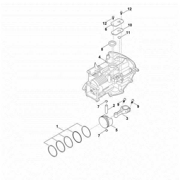 Slika C - Okrov rocicne gredi, bat, ojnica EVC 200.3 (EVC200-0007)