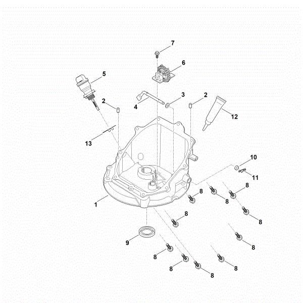 Slika J - Gonilo regulatorja, oljna kad EVC 200.3 C (EVC200-0005)