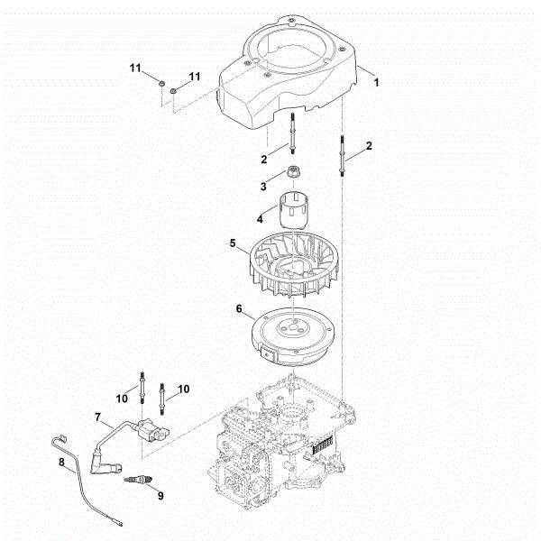 Slika I - Sistem za vžig, vztrajnik EVC 2000.0 (EVC2000-0001)