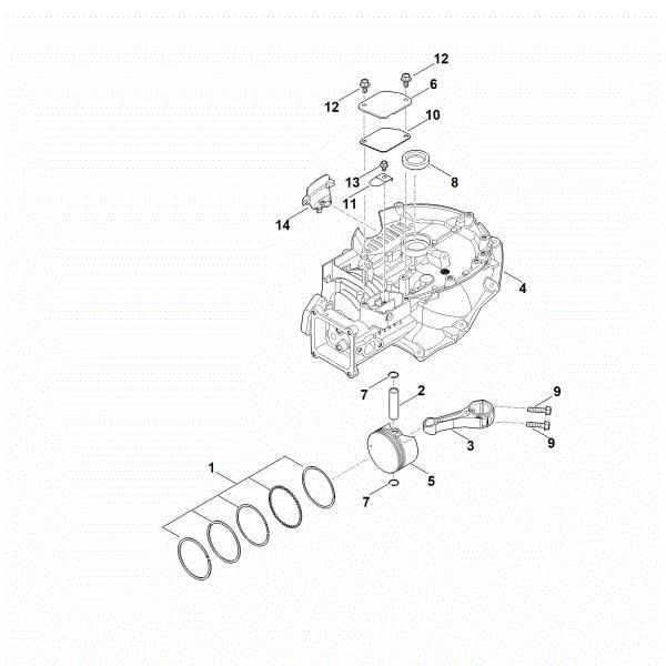 Slika C - Okrov rocicne gredi, bat, ojnica EVC 300.0 (EVC300-0001)