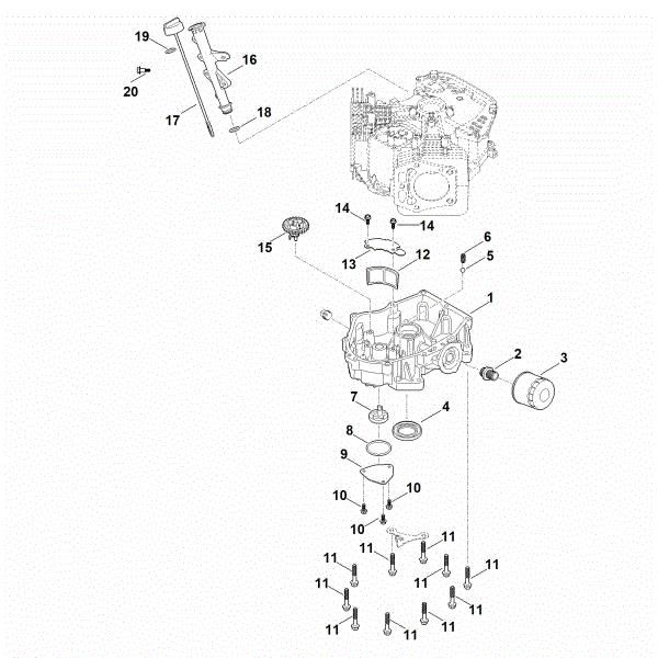 Slika J - Gonilo regulatorja, oljna kad EVC 7000.0 (EVC7000-0001)