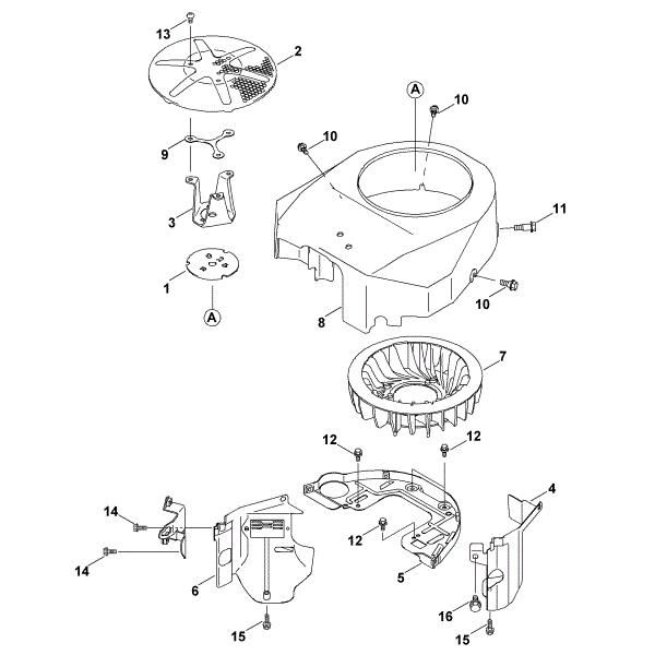 Slika F - Pokrov/ventilator FH580V-AS51
