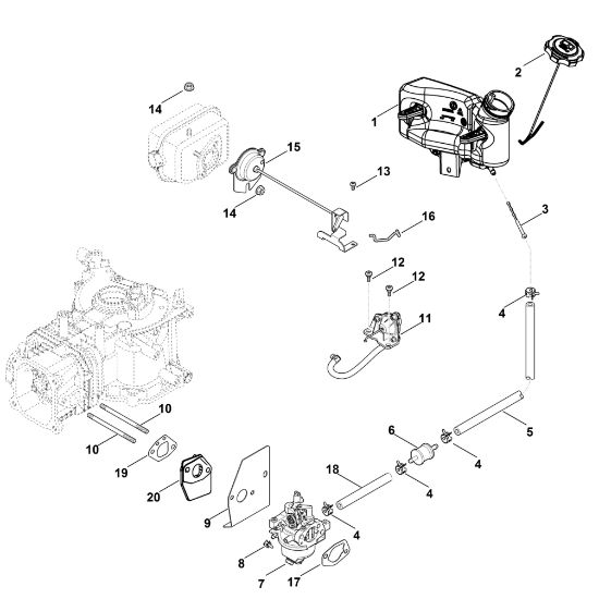 Slika G - Uplinjac, napeljava za gorivo XT-800 (XT800-0032)
