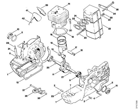 Brusilni rezalniki (TS) TS 08 S Ohišje zaganjaca, valj della Marca Stihl
