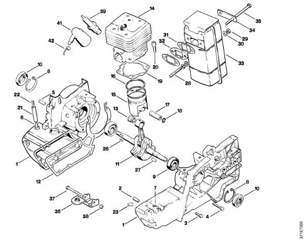 Brusilni rezalniki (TS) TS 08 S Ohišje zaganjaca, valj della Marca Stihl