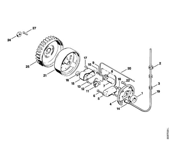 Brusilni rezalniki (TS) TS 350 Vžigalna naprava   X 13 927 613 (04.1985) della Marca Stihl