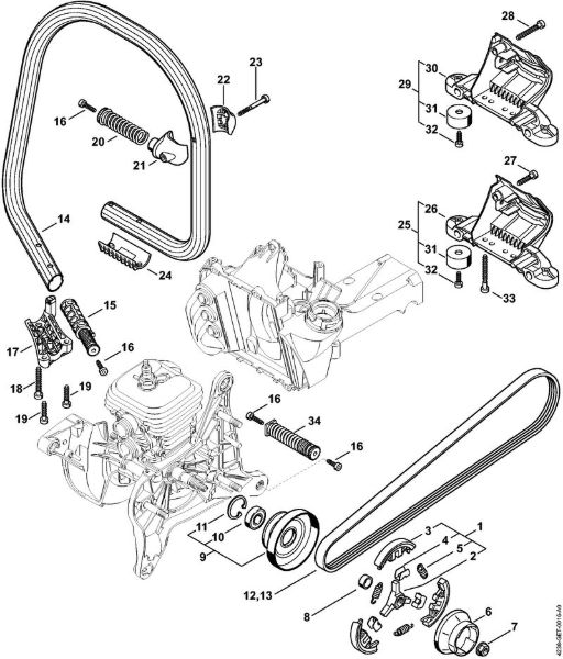 Brusilni rezalniki (TS) TS 410-A Sklopka, cevni rocaj della Marca Stihl