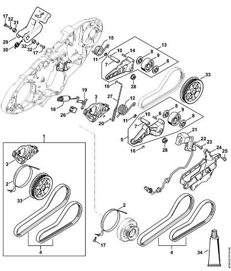 Brusilni rezalniki (TS) TS 440-A Naprava za zaviranje della Marca Stihl