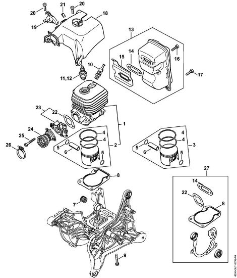 Brusilni rezalniki (TS) TS 480i-A Valj, dušilec zvoka della Marca Stihl