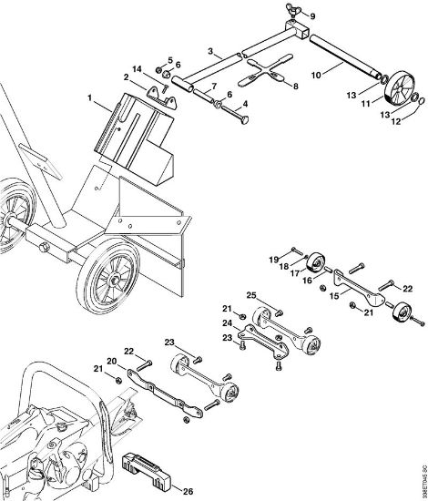 Brusilni rezalniki (TS) TS 510 Garnitura kazalnika smeri rezanja, garnitura prikljucka koles della Marca Stihl