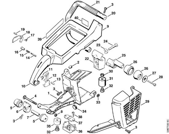 Brusilni rezalniki (TS) TS 510 Pokrov, okvir rocaja della Marca Stihl