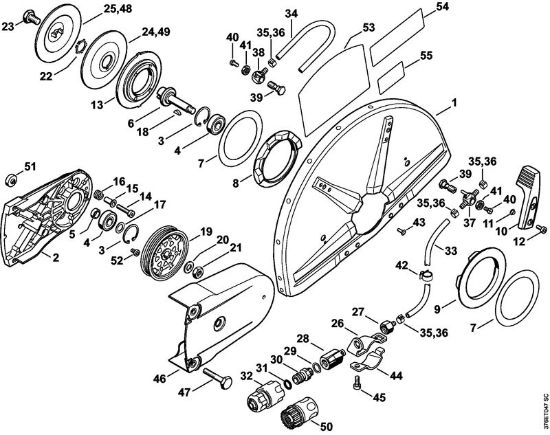 Brusilni rezalniki (TS) TS 700-Z Ležaj z zašcito s prikljuckom za vodo (43.2007) della Marca Stihl
