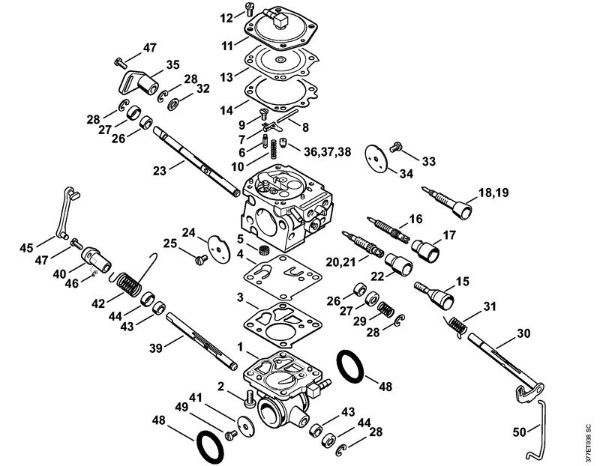 Brusilni rezalniki (TS) TS 800-Z Uplinjac WJ-114, WJ-130 della Marca Stihl