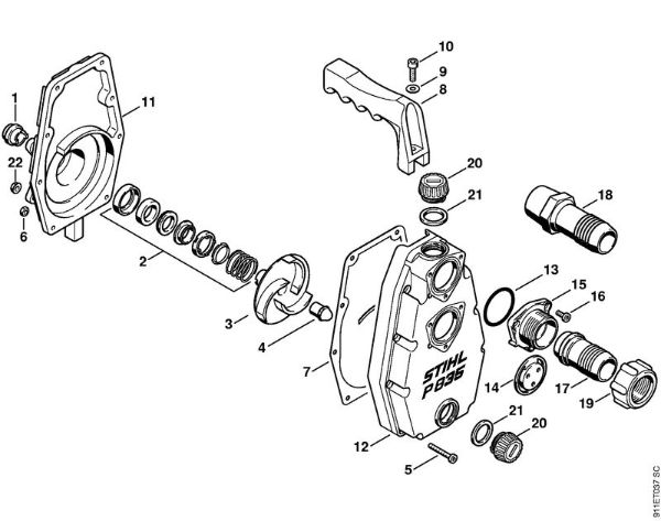 P 835, P 840 P 835 Ohišje crpalke P 835 della Marca Stihl