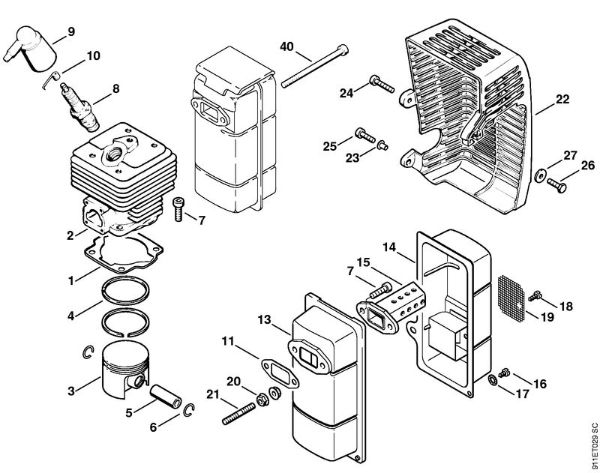 P 835, P 840 P 840 Valj, dušilec zvoka della Marca Stihl