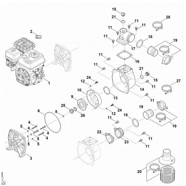 Slika B - Motor, crpalka WP 600.0