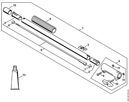 Akumulatorska baterija kombi motorji (KMA) KMA 130 R Podaljšek rocaja 0,5 m HL-KM 0°, HL-KM 135°, HT-KM, SP-KM della Marca Stihl