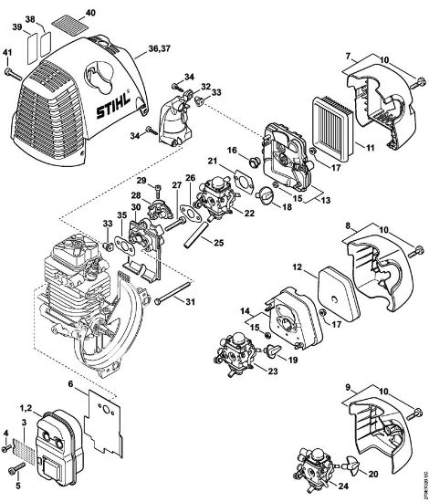 Kombi motorji (KM) KM 130 R Dušilec zvoka, zracni filter della Marca Stihl