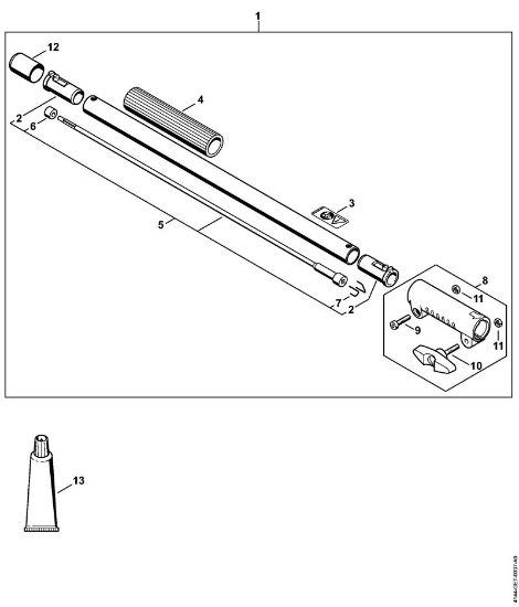 Kombi motorji (KM) KM 131 Podaljšek rocaja 0,5 m HL-KM 0°, HL-KM 135°, HT-KM, SP-KM della Marca Stihl