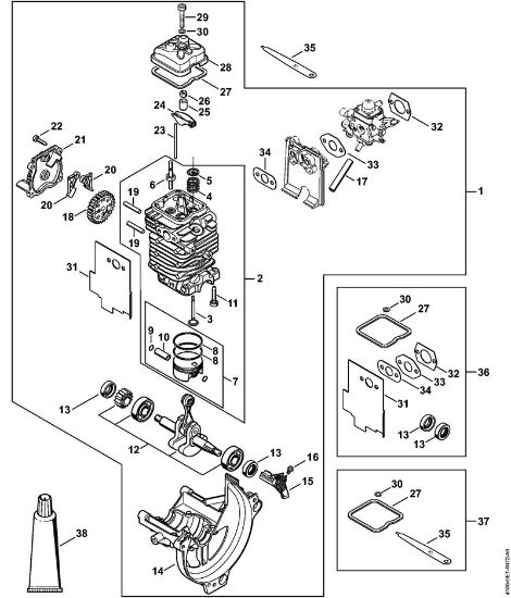 Kombi motorji (KM) KM 131 Pogon Ã˜ 43 mm della Marca Stihl