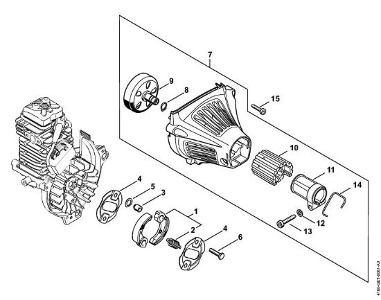 Kombi motorji (KM) KM 131 Sklopka, ohišje ventilatorja della Marca Stihl