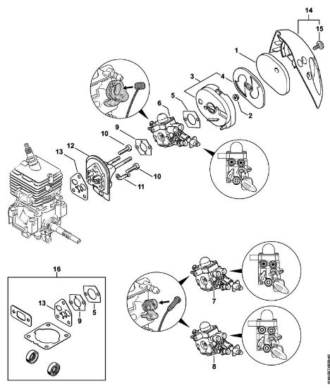 Kombi motorji (KM) KM 56 RC-E Zracni filter, vmesna prirobnica della Marca Stihl
