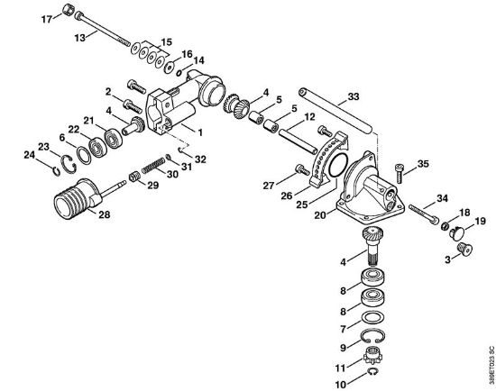 Prikljucki HL 0Â° - 90Â° HL kotni prenosnik 0° - 90° (24.2005) della Marca Stihl