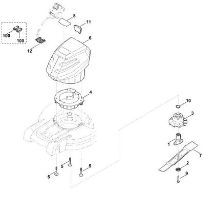 Slika D - Motor, nož RMA 443.0 TC
