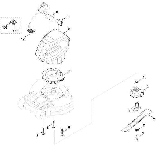 Slika D - Motor, nož RMA 443.0 TC