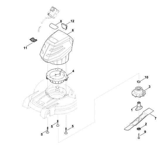 Slika D - Motor, nož RMA 448.0 PC