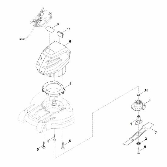 Slika D - Motor, nož RMA 448.2 PV