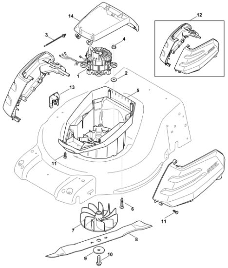 Slika B - Elektromotor, nož RMA 510
