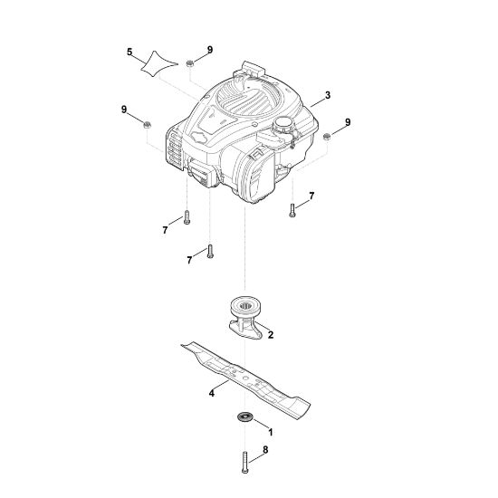 Slika D - Motor, nož RM 248.0 T