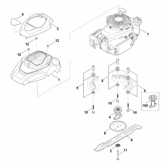 Slika E - Motor, nož RM 4.0 RTP