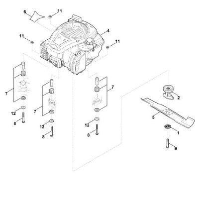 Slika D - Motor, nož RM 443.0 T