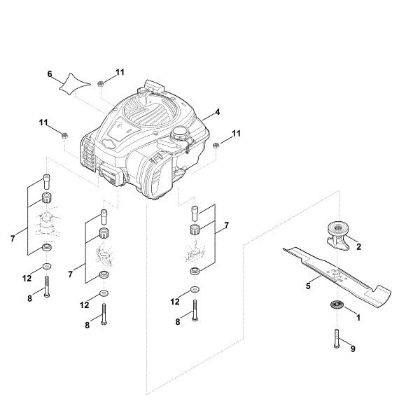 Slika D - Motor, nož RM 448.0 TC