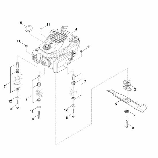 Slika D - Motor, nož RM 448.1 PC