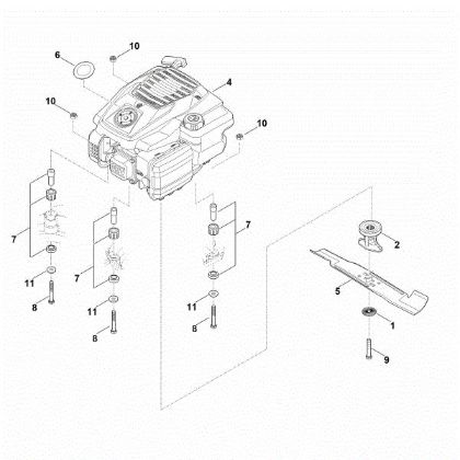 Slika D - Motor, nož RM 448.1 TX