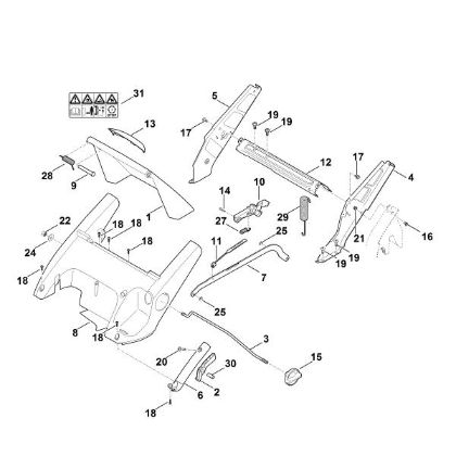 Slika C - Ogrodje, nastavitev višine RM 545.0 T