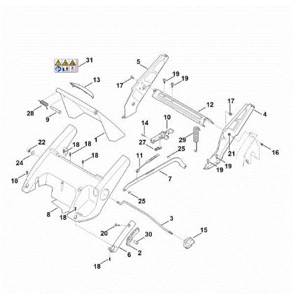 Slika C - Ogrodje, nastavitev višine RM 545.1