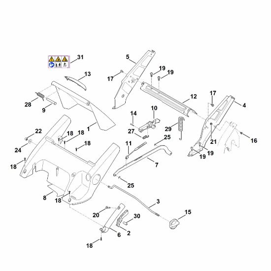 Slika C - Ogrodje, nastavitev višine RM 545.1 T