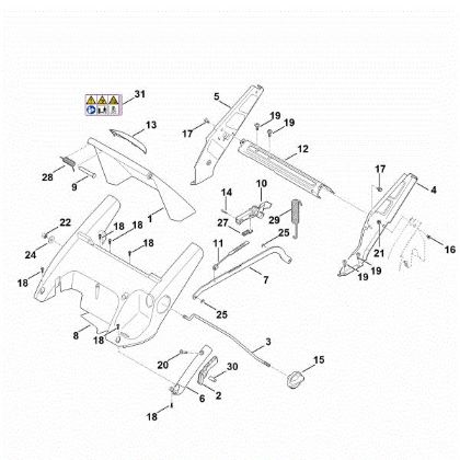 Slika C - Ogrodje, nastavitev višine RM 545.1 VE