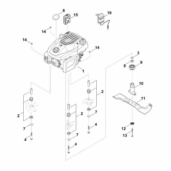 Slika F - Motor, nož RM 545.1 VE