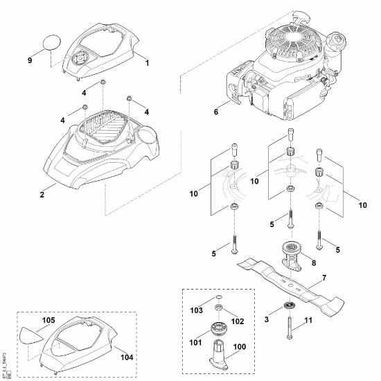Slika F - Motor, nož RM 650.0 T