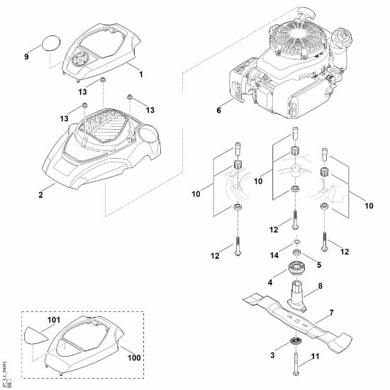 Slika F - Motor, nož RM 650.0 V